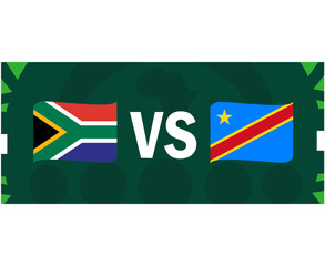 South Africa And Dr Congo Match Ribbon Flags African Nations 2023 Teams Countries African Football Symbol Logo Design Vector Illustration