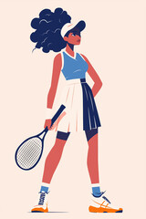 Summer activity Illustration, playing tennis