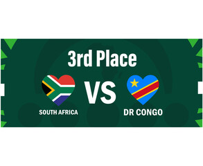 South Africa And Dr Congo 3rd Place Match Flags Heart African Nations 2023 Emblems Teams Countries African Football Symbol Logo Design Vector Illustration