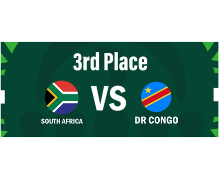 South Africa And Dr Congo 3rd Place Match Flags Emblems African Nations 2023 Teams Countries African Football Symbol Logo Design Vector Illustration
