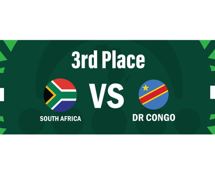 South Africa And Dr Congo 3rd Place Match Flags Emblems African Nations 2023 Teams Countries African Football Symbol Logo Design Vector Illustration