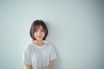 Obraz premium 10代の微笑む美しい女性