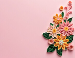 Obraz na płótnie Canvas Paper art. Spring flowers. Background for postcards, banners