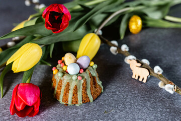 chocolate easter eggs with flowers easter