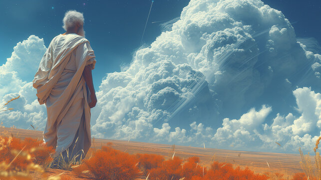 a traditional portrait of a biblical prophet