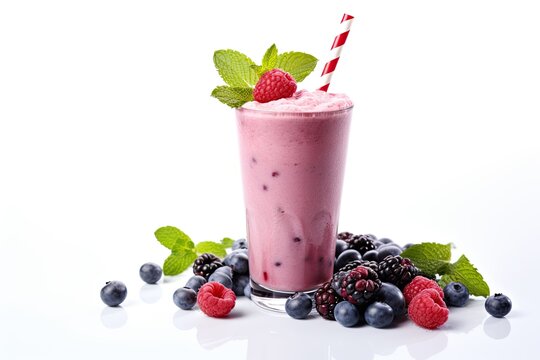 berry milkshake close up