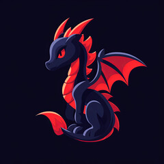 Colorful dragon symbol logo illustration. 