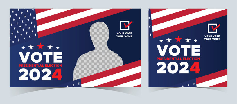 Set Of Vote 2024. Presidential election day in united states. Election 2024 USA. Political election campaign banner. background, post, Banner, card, poster design with Vote day November 5 US