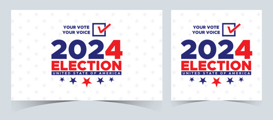 Obraz na płótnie Canvas Set Of Vote 2024. Presidential election day in united states. Election 2024 USA. Political election campaign banner. background, post, Banner, card, poster design with Vote day November 5 US