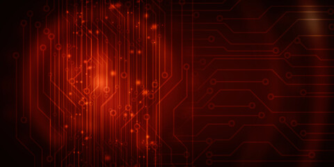 2d illustration Abstract futuristic electronic circuit technology background
