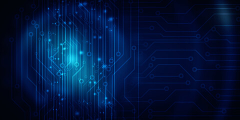 2d illustration Abstract futuristic electronic circuit technology background