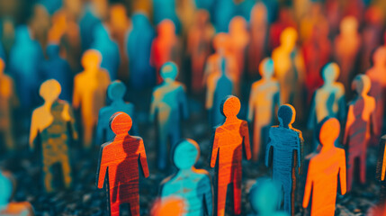 Harmony in Numbers: A Collective of Wooden Individuals