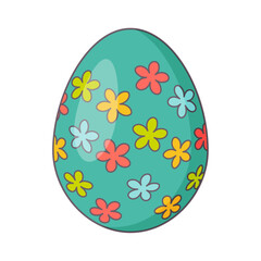 Easter Egg with ornament. Retro Design elements for holiday cards. Happy Easter. Cartoon flat, retro style Vector illustration. 