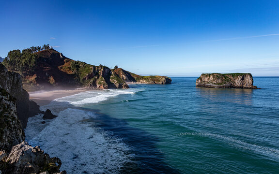 Llanes, playa, Andrin, ballota, Cue, Asturias