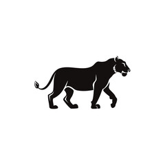 Obraz premium lioness vector silhouette