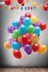 Colorful balloons, background for parties, festivals, carnival, birthdays, company celebrations, Childen party