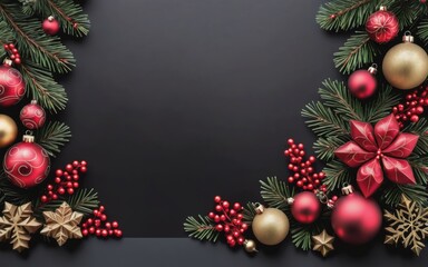 Fototapeta na wymiar Christmas and new year background concept made with christmas decoration ornaments