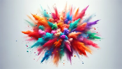 Colorful Celebration: Dynamic Powder Explosion