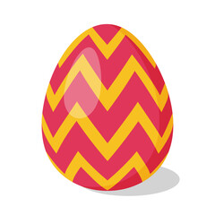 Easter Egg with pattern. Design elements for holiday cards. Happy Easter. Cartoon flat style Vector illustration. 