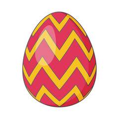 Easter Egg with ornament. Retro Design elements for holiday cards. Happy Easter. Cartoon flat, retro style Vector illustration. 