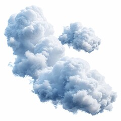 3d render, abstract clouds and cumulus clip art isolated on white background, sky elements, Generative AI