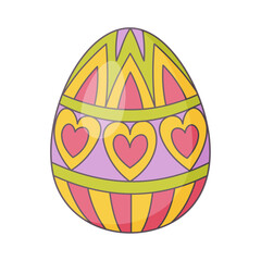 Easter Egg with ornament. Retro Design elements for holiday cards. Happy Easter. Cartoon flat, retro style Vector illustration. 