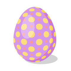 Easter Egg with pattern. Design elements for holiday cards. Happy Easter. Cartoon flat style Vector illustration. 