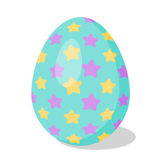 Easter Egg with pattern. Design elements for holiday cards. Happy Easter. Cartoon flat style Vector illustration. 