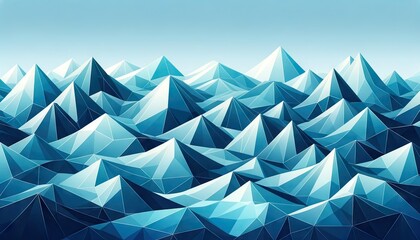 Icy Blue Polygons: Abstract Geometric Landscape