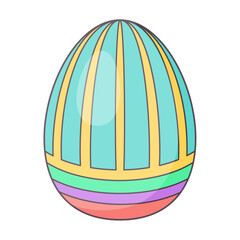 Easter Egg with ornament. Retro Design elements for holiday cards. Happy Easter. Cartoon flat, retro style Vector illustration. 