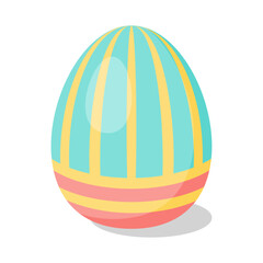Easter Egg with pattern. Design elements for holiday cards. Happy Easter. Cartoon flat style Vector illustration. 