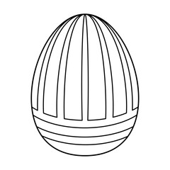 Hand drawn Easter egg.  Coloring book page antistress for adults and children. Beautiful doodle ornament. Vector outline sketch illustration isolated on white background. 