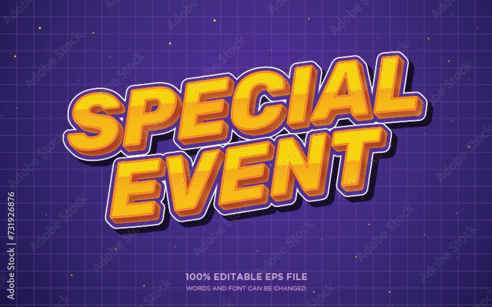 Poster special event 3d editable text style effect
