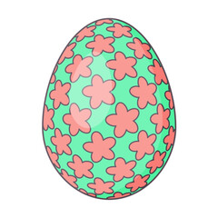 Easter Egg with ornament. Retro Design elements for holiday cards. Happy Easter. Cartoon flat, retro style Vector illustration. 