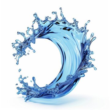 recommend clip art: 3d render, blue wave, water wavy splash clip art isolated on transparent background. Natural splashing liquid shape, Generative AI