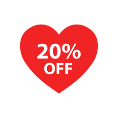Red heart 20% off discount