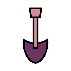 Shovel Soil Work Filled Outline Icon