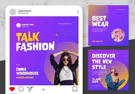 Gradient Purple Fashion Event Social Media Post