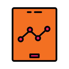 Line Chart Graph Filled Outline Icon