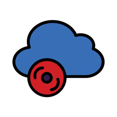 Cd Cloud Dvd Filled Outline Icon