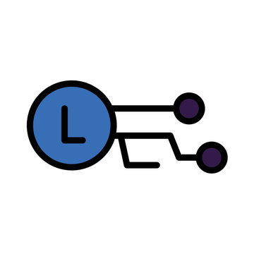 Chron Cloud Time Filled Outline Icon