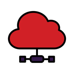 Services Data Cloud Filled Outline Icon