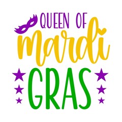 Mardi Gras typography design on plain white transparent isolated background for card, shirt, hoodie, sweatshirt, apparel, tag, mug, icon, poster or badge