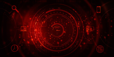 2d illustration Abstract futuristic electronic circuit technology background