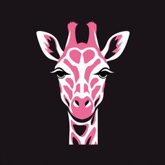 flat logo of Vector giraffe illustration vector
