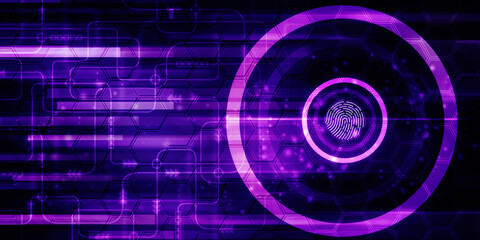 Fingerprint Scanning Technology Concept 2d Illustration