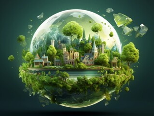 Illustration Of Environmentally Friendly And Ecology Concept, World Environment Day