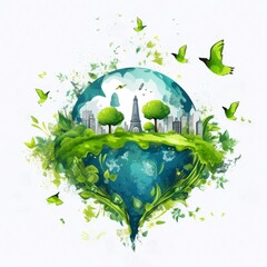 Illustration Of Environmentally Friendly And Ecology Concept, World Environment Day