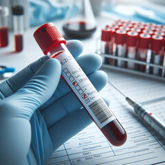 Blood sample for Coronavirus (COVID-19) test - obrazy, fototapety, plakaty