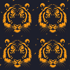 Obraz premium Tiger, Pattern Tile for seamless backgrounds and for filling surfaces in soft colors, ai generated